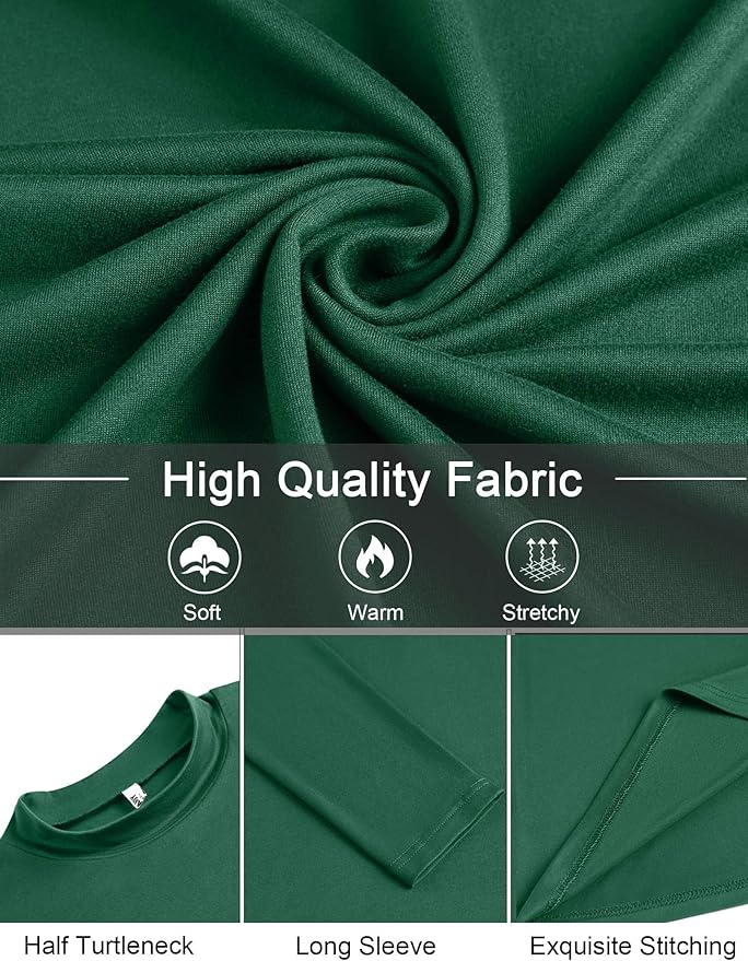 COOFANDY Mens Mock Turtleneck T-Shirts Long Sleeve Solid Color Tees Shirts Basic Casual Slim Fit Pullover T Shirts