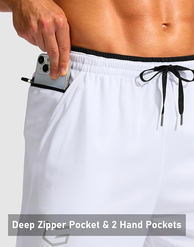 G Gradual Men's Running Athletic Shorts with Zipper Pocket 5"/ 7" Lightweight Quick Dry Gym Workout Shorts for Tennis Active