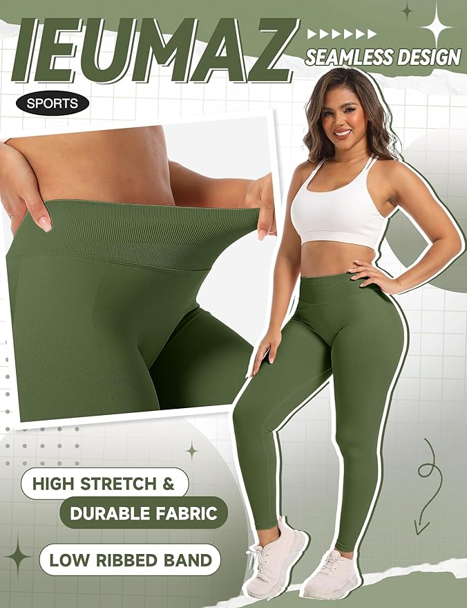 Scrunch Butt Lifting Leggings for Women Gym Seamless Workout Leggings Mid Low Waist Tummy Control Yoga Pants