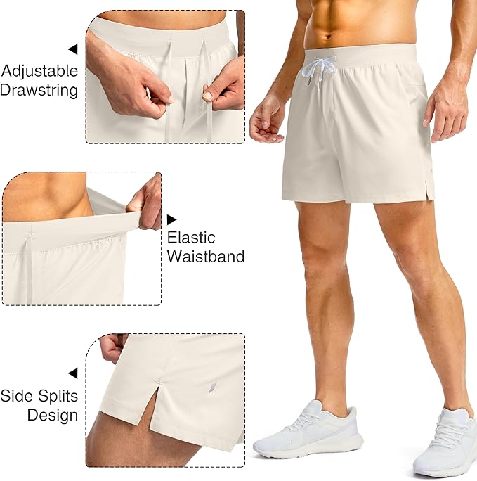 Men's Running Shorts with Zipper Pockets 9 Inch/ 7 Inch / 5 Inch Lightweight Quick Dry Gym Workout Athletic Shorts for Men