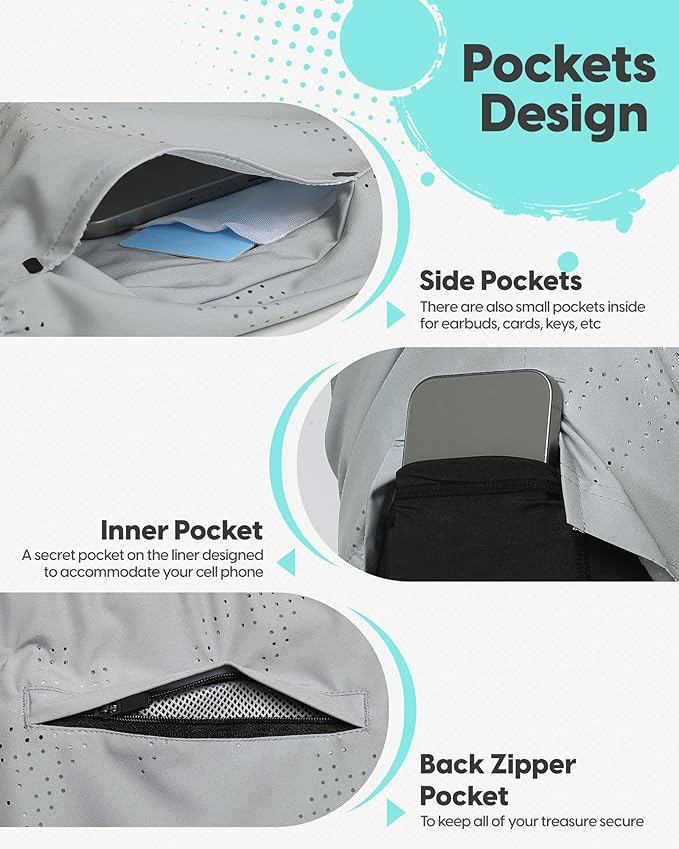 maamgic Mens Running Shorts with Compression Liner 5" Quick Dry Workout Gym Shorts Anti-Chafe 2 in 1 Athletic Shorts