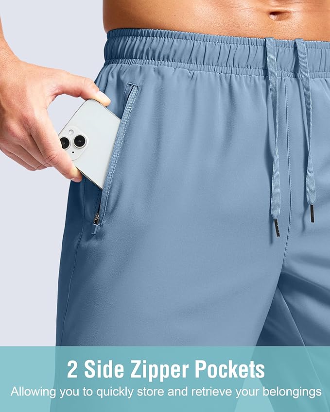 G Gradual Men's Athletic Running Shorts with Zipper Pockets Quick Dry 7"/ 5"/ 9" Workout Gym Shorts for Basketball Hiking