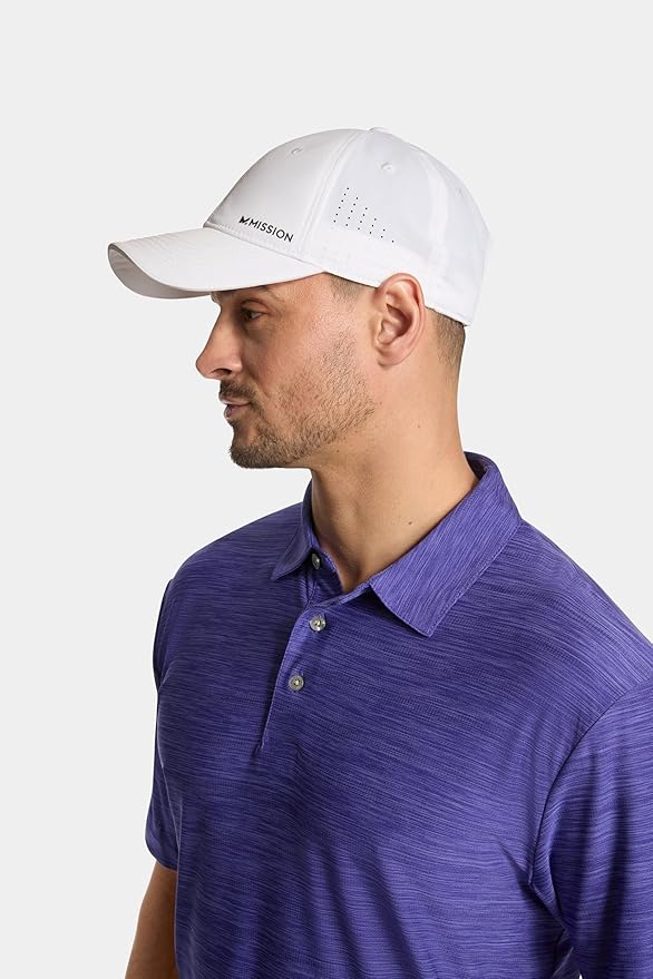 MISSION Cooling Vented Performance Hat Unisex One Size Cap for Workouts, Golf & Running, Sweat & Water Activated Technology