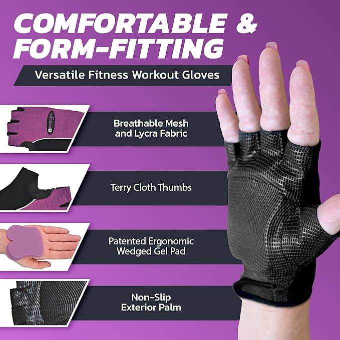 Fitness Gloves for Women & Men with Wrist Support, Workout & Strength Training Gloves, Gym Accessories for Ladies/Men, & Weight Lifting Gloves