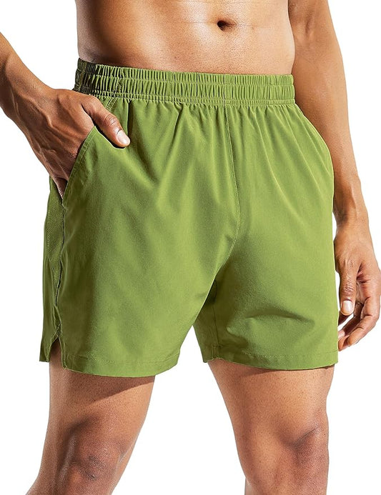 MIER Men's Workout Running Shorts Quick Dry Active 5 Inches Shorts with Pockets, Lightweight, Breathable