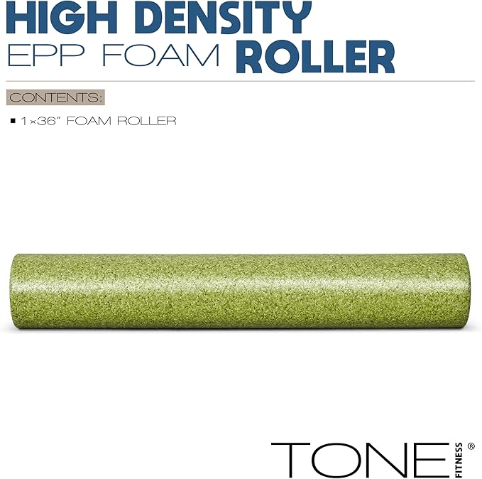 Tone Fitness High Density EPP Foam Exercise Foam Roller for Yoga, Pilates, Stretching, Massage, and Recovery | Multiple Sizes and Colors