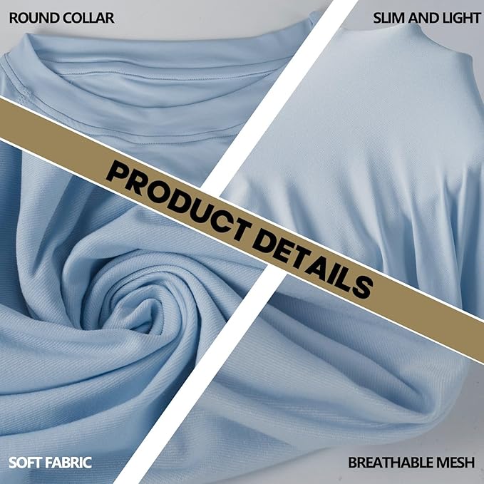 Men's Compression Shirts Long Sleeve Running Athletic Undershirts Workout Baseball Base Layer Fishing Rash Guard Tops 2 Pack