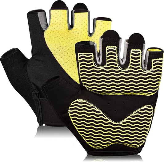 Sunnex Gym Gloves - Fingerless, Breathable Workout Gloves for Weightlifting, Cycling & More