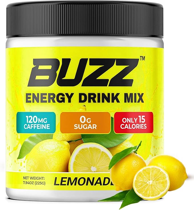 Morning Buzz Energy Drink Powder - Energy Boost - Sugar-Free Energy with Antioxidants - Morning Kick and Sports Nutrition Endurance Product - 30 Servings, Lemonade, 8 Ounces