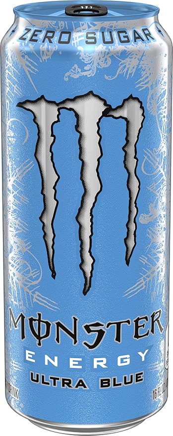Monster Energy Ultra Blue, Sugar Free Energy Drink, 16 Ounce (Pack of 15)