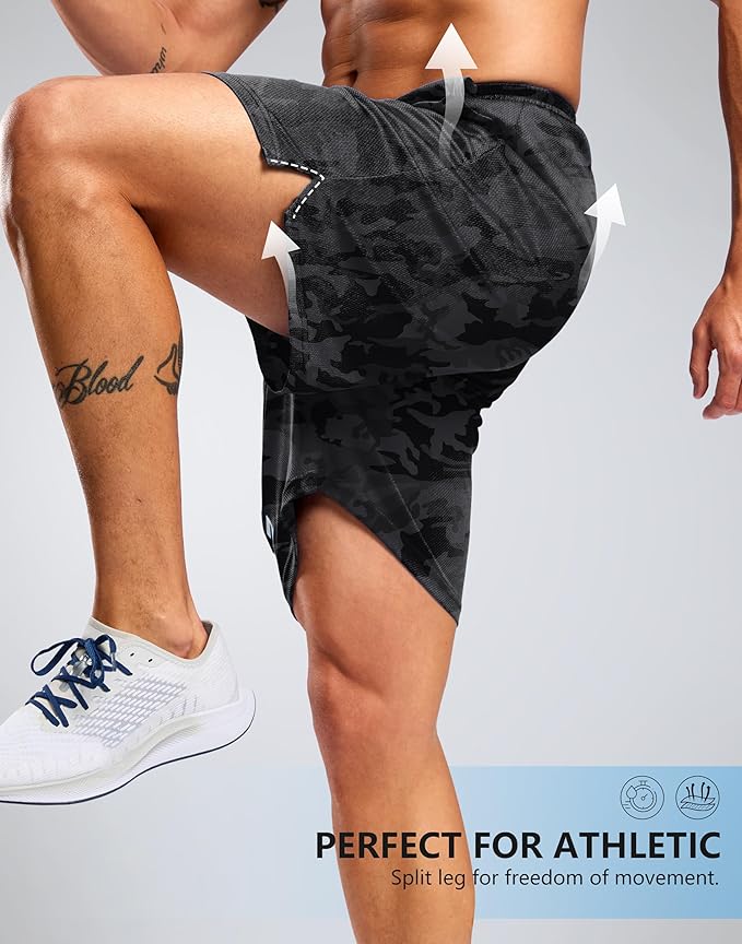 G Gradual Men's Athletic Workout Shorts with Pockets 5"/7"/9" Lightweight Quick Dry Gym Basketball Running Shorts for Men