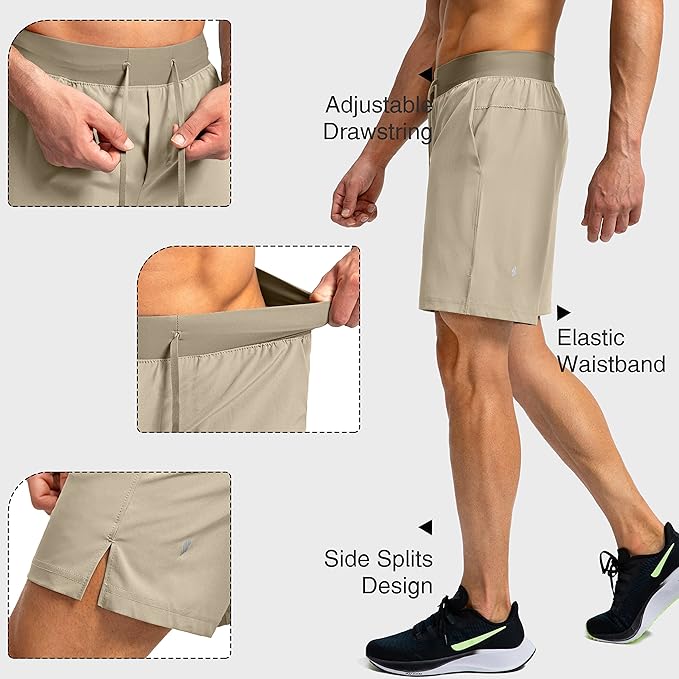 Men's Running Shorts with Zipper Pockets 9 Inch/ 7 Inch / 5 Inch Lightweight Quick Dry Gym Workout Athletic Shorts for Men
