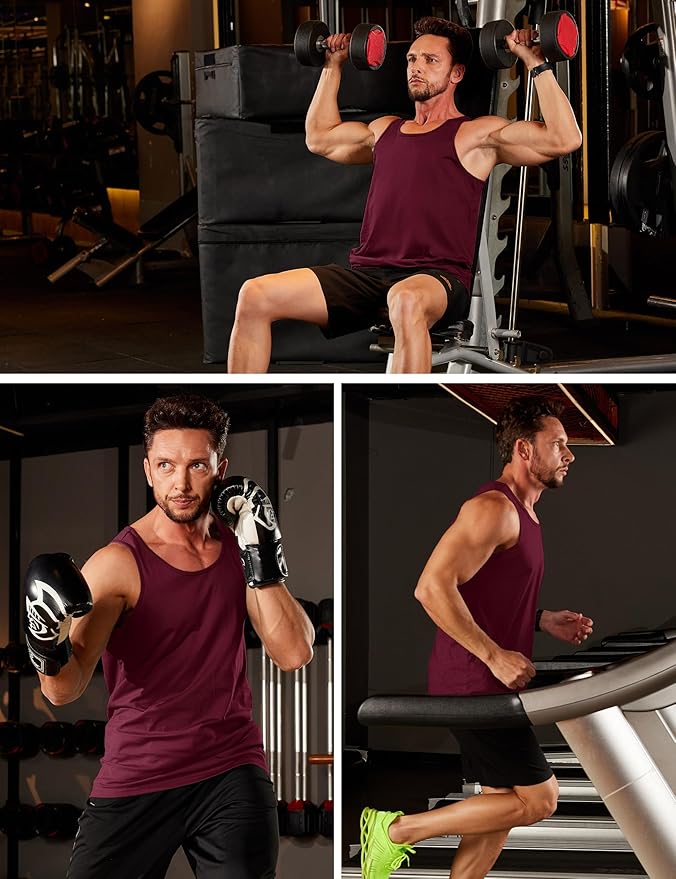 MAGCOMSEN Men's UPF 50+ Tank Top Gym Workout Sleeveless Muscle Shirts Sun Protection Cut Off Shirts Summer Sleeveless T Shirt