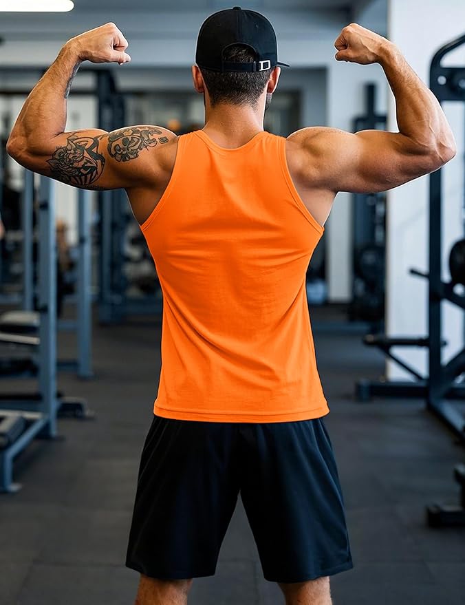 MAGCOMSEN Mens Workout Tank Tops Undershirt Cotton Muscle Athletic Sleeveless Shirts for Gym