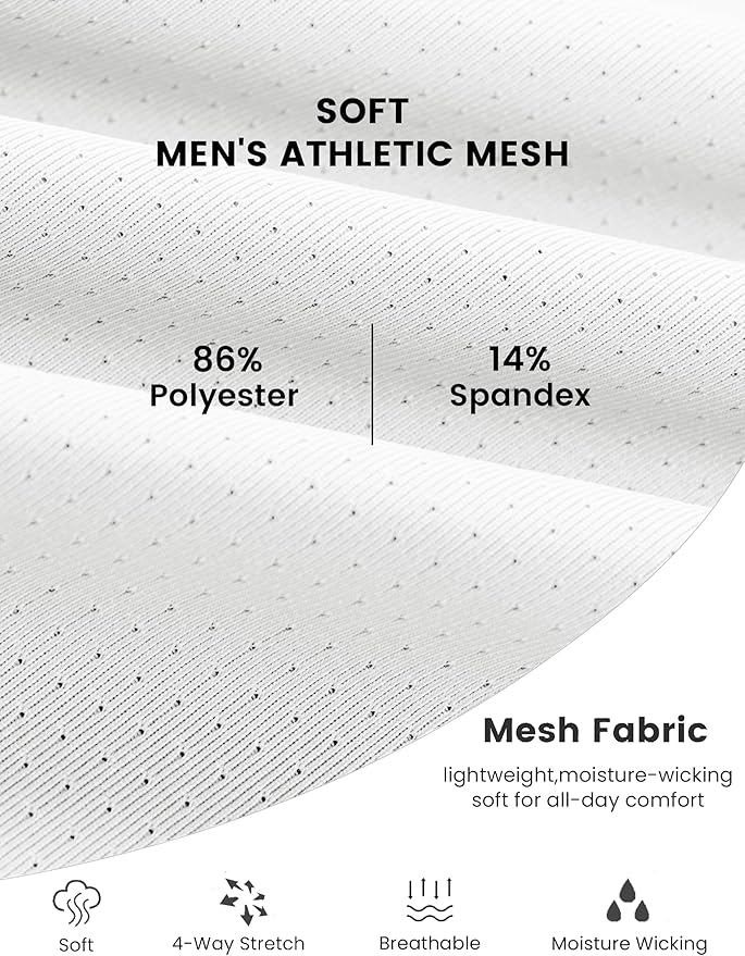 MAGCOMSEN Men's Dry Fit Shirts Mesh Short Sleeve Athletic Lightweight Workout Performance Hiking Shirt