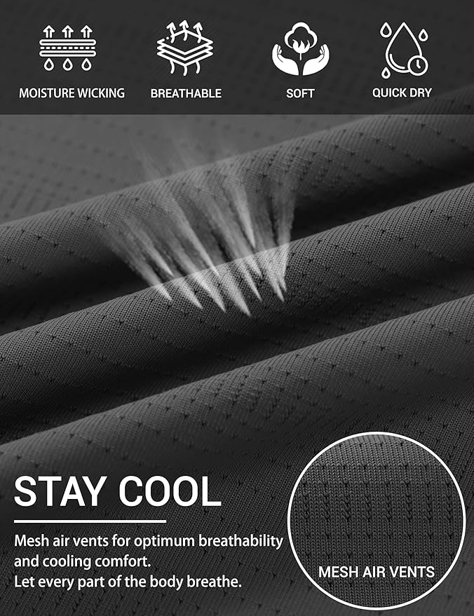 TACVASEN Men's Lightweight Athletic T-Shirts Quick Dry Workout Gym Tops Short Sleeve Running Tee Shirt Performance Activewear