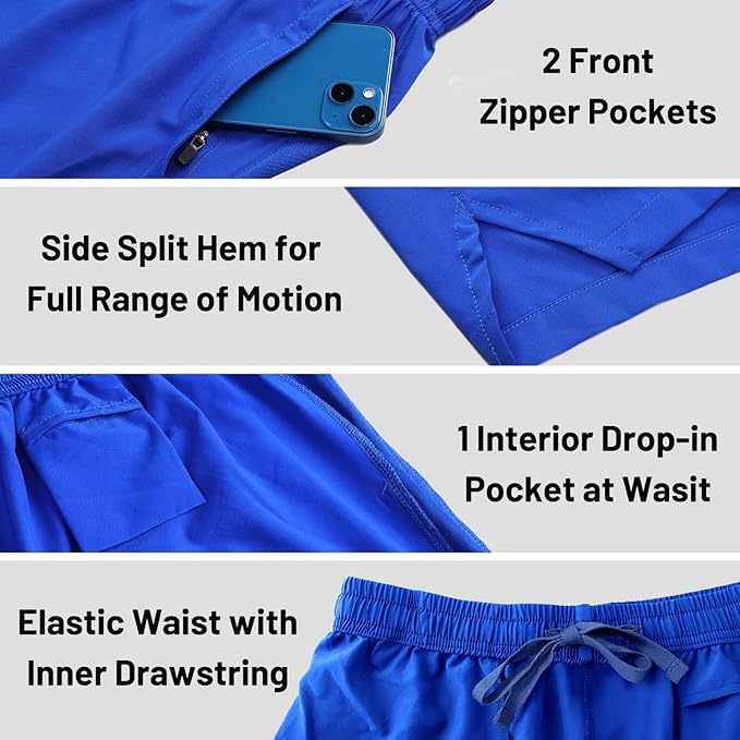 MIER Men's Workout Running Shorts Quick Dry Active 5 Inches Shorts with Pockets, Lightweight, Breathable