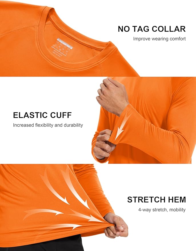 MAGCOMSEN Men's Long Sleeve Shirts UPF 50+ UV Sun Protection Athletic Shirts for Hiking Running Workout Rash Guard