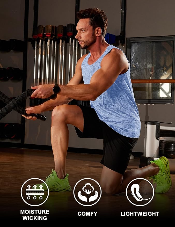 MAGCOMSEN Mens Workout Tank Tops Undershirt Cotton Muscle Athletic Sleeveless Shirts for Gym