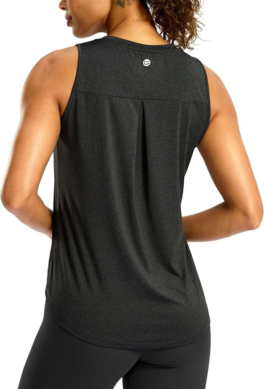 G Gradual Workout Tank Top for Women Sleeveless Athletic Yoga Tops High Neck Quick Dry Running Tennis Sports Shirts for Women