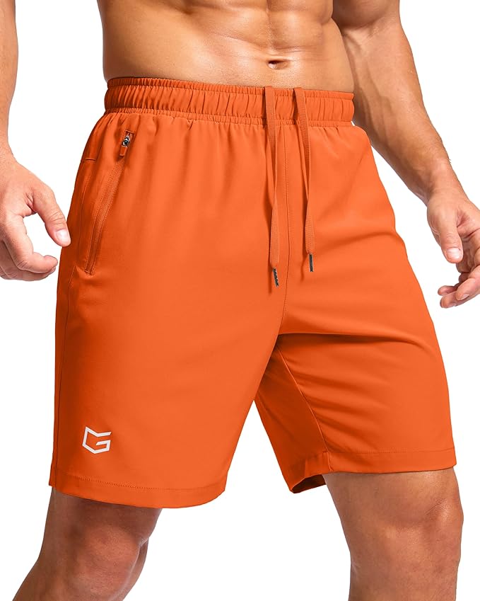 G Gradual Men's Athletic Running Shorts with Zipper Pockets Quick Dry 7"/ 5"/ 9" Workout Gym Shorts for Basketball Hiking