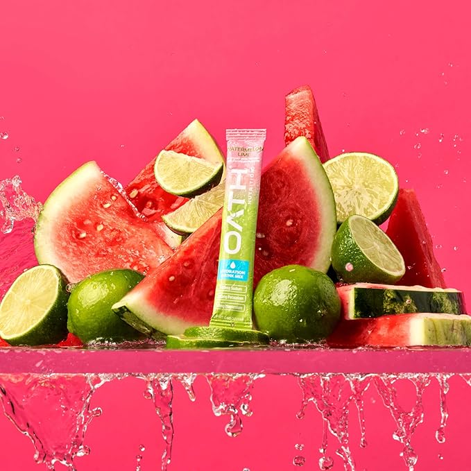 Oath Nutrition Hydration Electrolyte Powder, Complete Electrolyte Blend for Rapid Hydration and Muscle Support, 16 Single-Serve Packets, Watermelon Lime