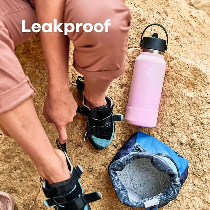 Hydro Flask Water Bottle - Insulated Stainless Steel - Wide Mouth Flex Straw Lid, Non Spill, Leakproof and Refillable in 24 Oz Polar Plunge