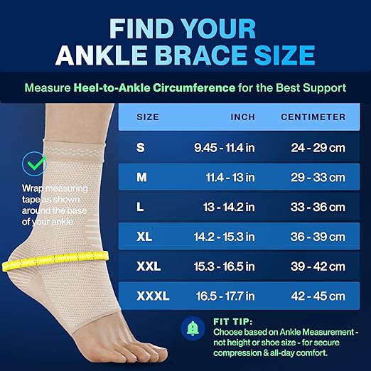 Modvel Foot & Ankle Brace Socks for Sprained Ankle Compression Sleeve - Plantar Fasciitis Relief Brace, Foot Support for pain Women & Men - Tendonitis & Arthritis Feet Sleeve, Stabilizing Ankles Wrap