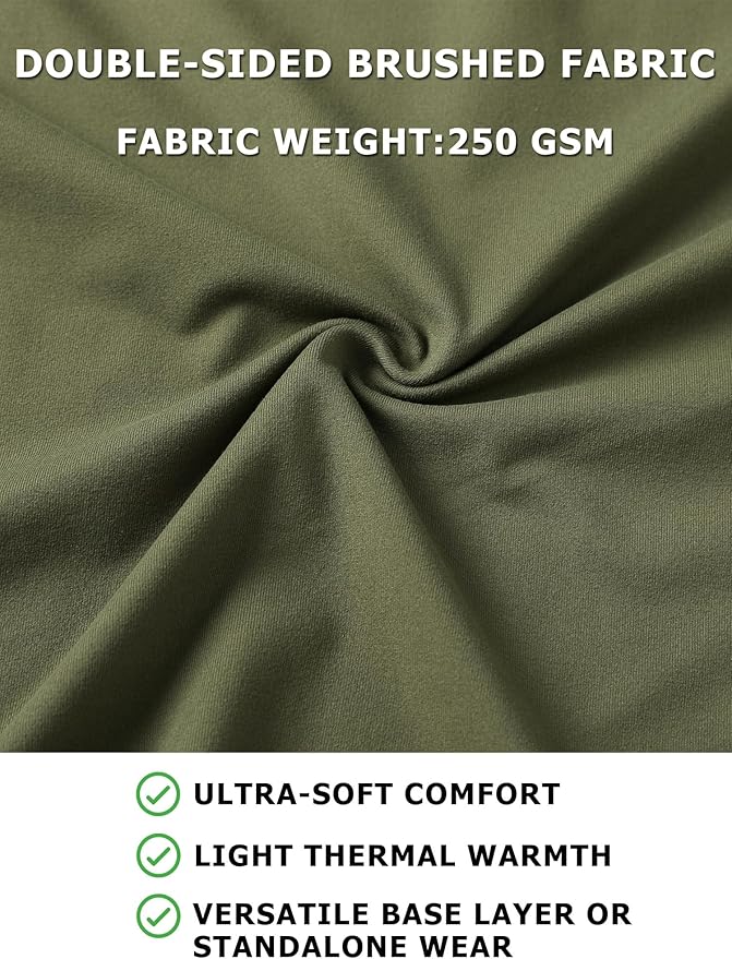 Mens Long Sleeve Turtleneck Workout Shirts Moisture Wicking Mock Neck Double Sides Brushed T-Shirts