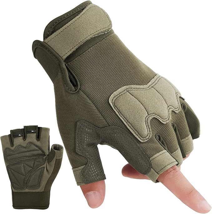 FIORETTO Fingerless Gloves for Airsoft Shooting Half Finger Hunting Hiking Cycling Driving Motorcycle Climbing Work Gloves M210603