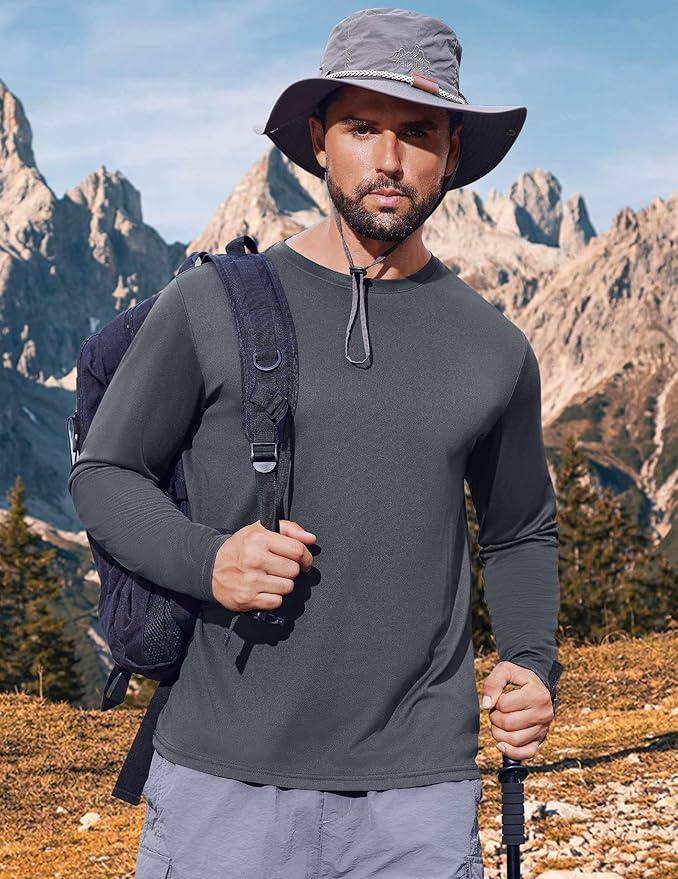 COOFANDY Long Sleeve Shirts for Men Moisture Wicking Activewear T-Shirts Workout Running Shirts