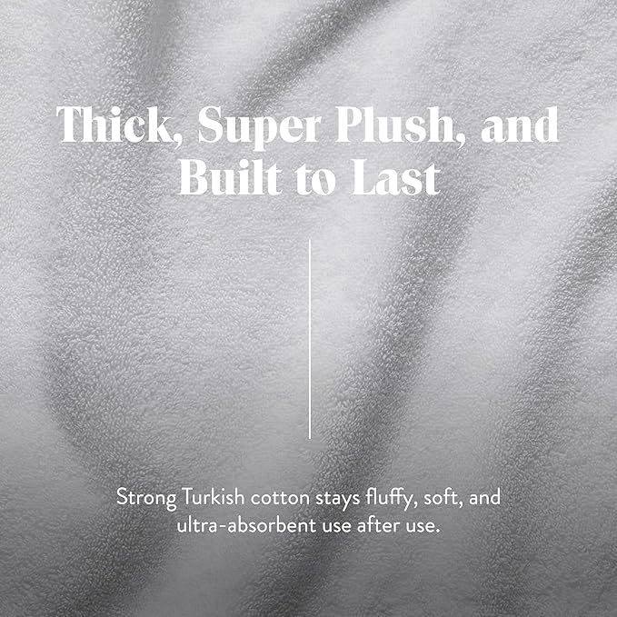 Brooklinen Super-Plush Turkish Cotton Bath Sheets Set of 2 Cotton, 820 GSM, Highly Absorbent, Machine Washable, Perfect for Home & Bathroom (40" x 65", White)