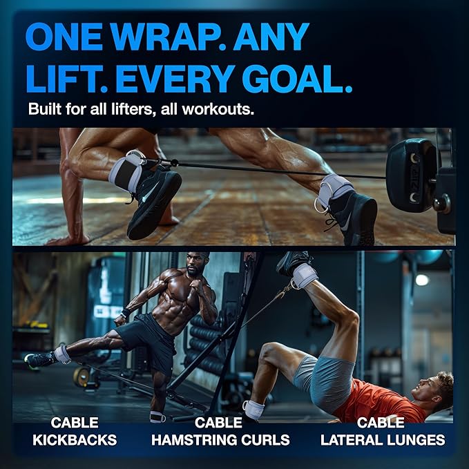 Modvel Gym Ankle Strap for Cable Machines – Glute & Leg Kickback Ankle Straps for Gym Workouts – Adjustable, Padded Support for Strength Training, Weightlifting, Rehab – Men & Women