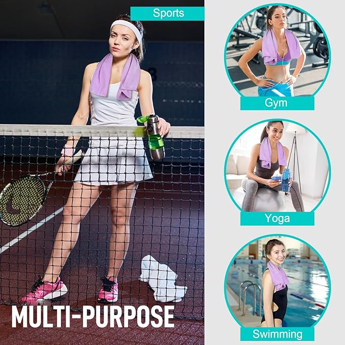 SINLAND Microfiber Gym Towels Sports Fitness Workout Sweat Towel Super Soft and Absorbent 3 Pack 16 Inch X 32 Inch