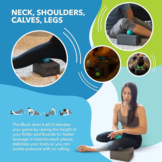 RAD Block – Multi-Use EVA Foam Yoga Block with Storage for Massage Balls for Myofascial Release -Travel-Friendly Pilates & Exercise Prop for Elevation & Support