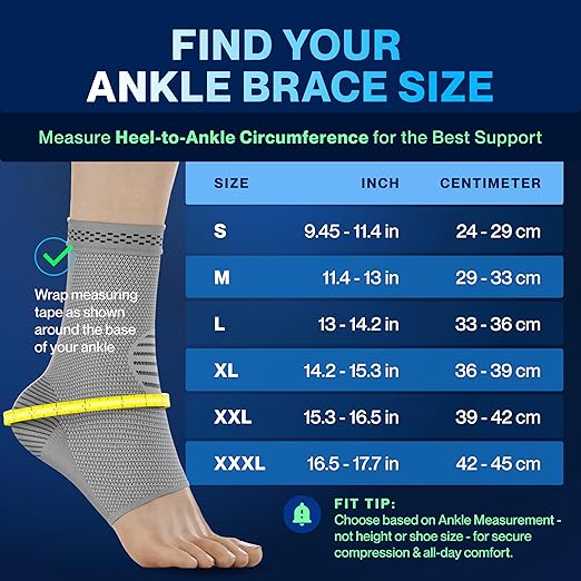 Modvel Foot & Ankle Brace Socks for Sprained Ankle Compression Sleeve - Plantar Fasciitis Relief Brace, Foot Support for pain Women & Men - Tendonitis & Arthritis Feet Sleeve, Stabilizing Ankles Wrap