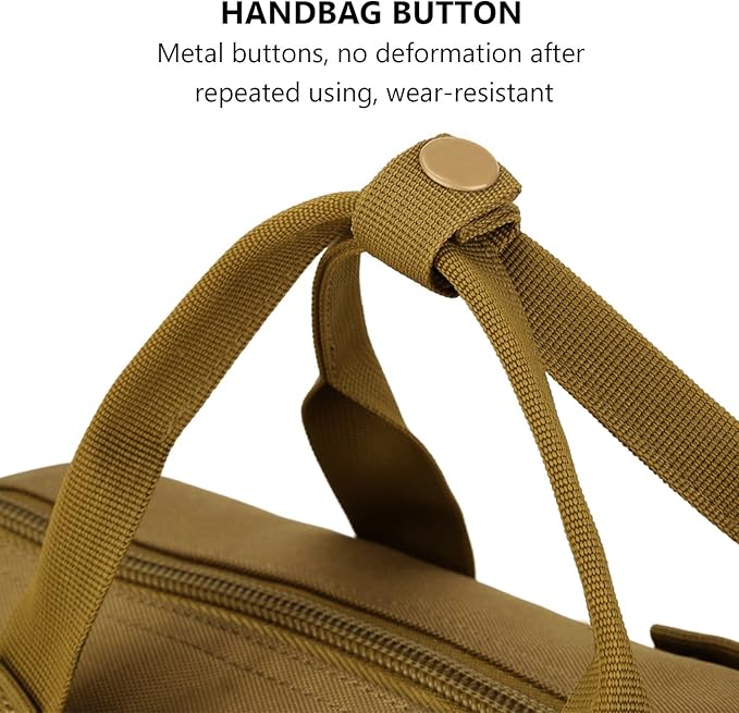 ArcEnCiel Small Tactical Duffle Bag Men Gym Pack Military Molle Shoulder Bags Shoes Storage Sports Handbag with Patch (Coyote Brown)