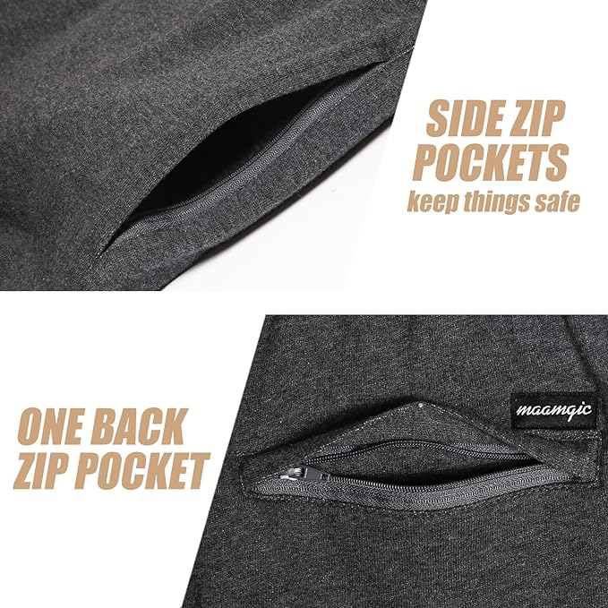 maamgic Mens Athletic Gym Shorts 5.5" Elastic Waist Casual Pajama Pocket Jogger Men Workout Short Pants