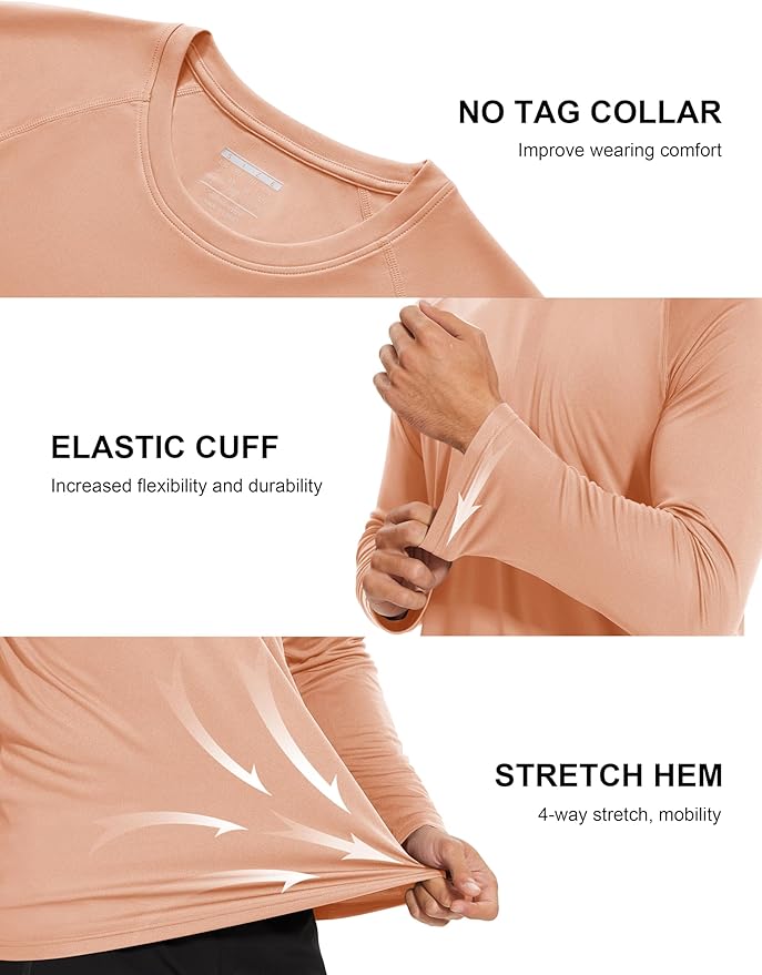 MAGCOMSEN Men's Long Sleeve Shirts UPF 50+ UV Sun Protection Athletic Shirts for Hiking Running Workout Rash Guard
