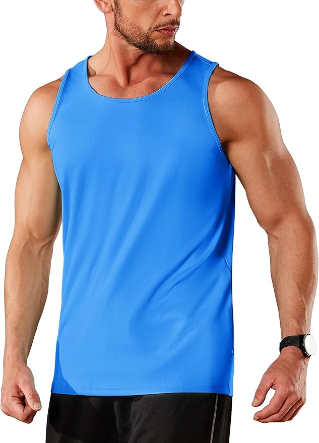 TACVASEN Men's Workout Tank Tops Sleeveless UPF 50+ Summer Sun Shirts Quick Dry for Running Swim Gym Beach