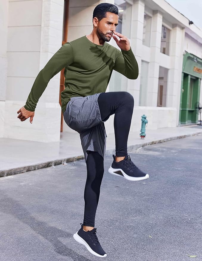 COOFANDY Long Sleeve Shirts for Men Moisture Wicking Activewear T-Shirts Workout Running Shirts