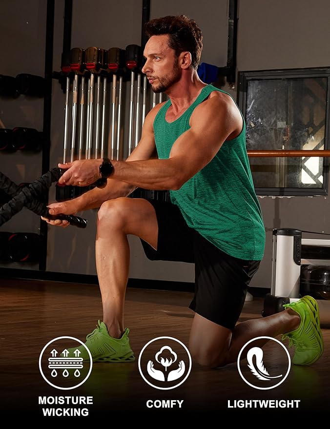 MAGCOMSEN Mens Workout Tank Tops Undershirt Cotton Muscle Athletic Sleeveless Shirts for Gym