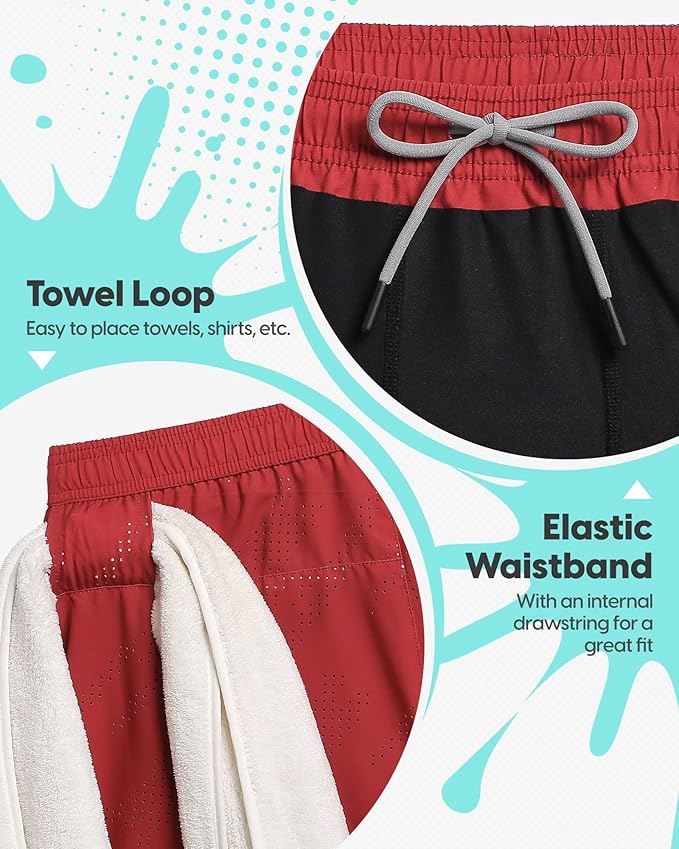 maamgic Mens Running Shorts with Compression Liner 5" Quick Dry Workout Gym Shorts Anti-Chafe 2 in 1 Athletic Shorts