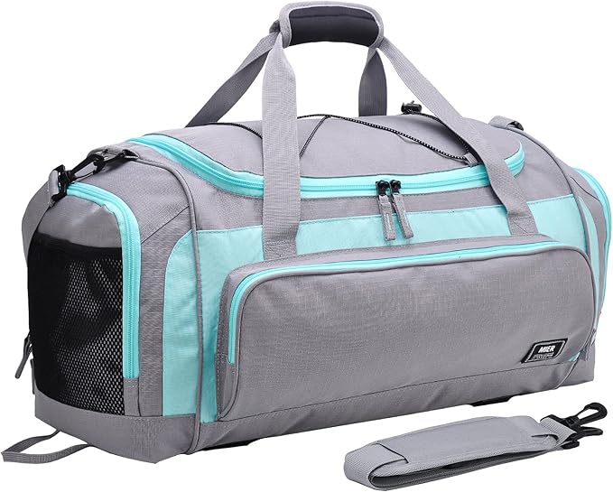 MIER Large Duffel Bag Men's Gym Bag with Shoe Compartment, 60L