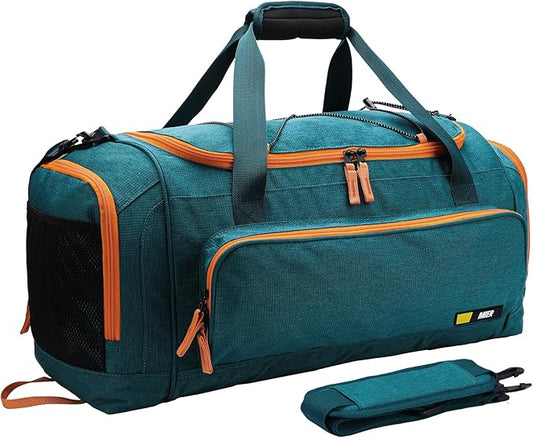 MIER Large Duffel Bag Men's Gym Bag with Shoe Compartment, 60L