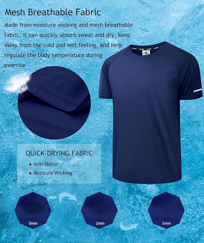 Holure Men's Mesh Quick-Dry Short Sleeve Workout T-Shirt