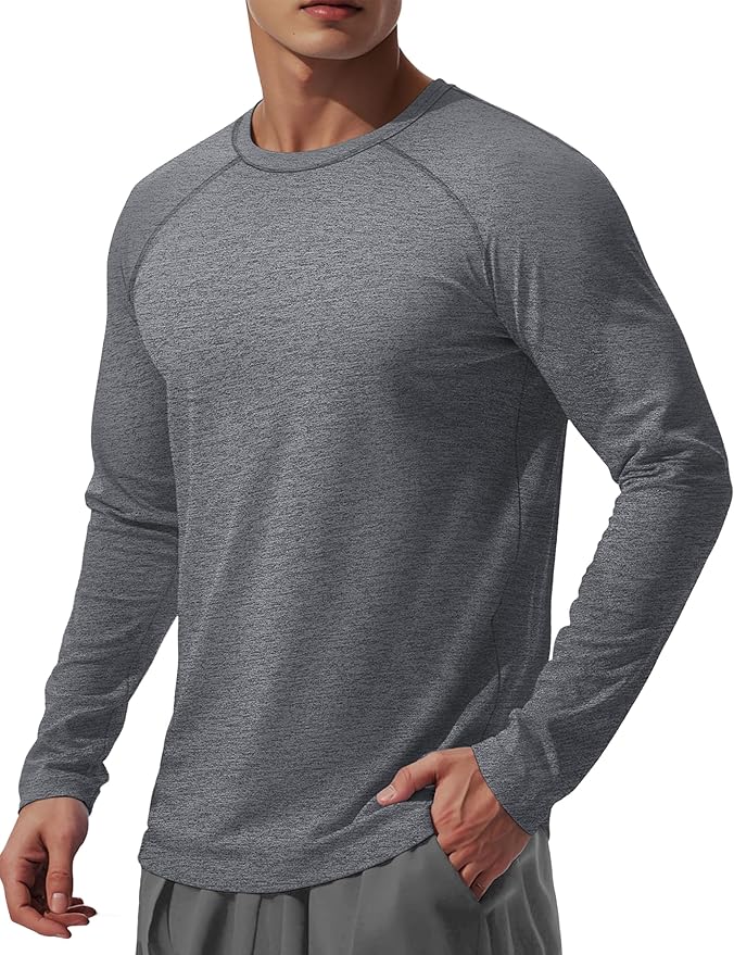 MAGCOMSEN Men's Long Sleeve Shirts UPF 50+ UV Sun Protection Athletic Shirts for Hiking Running Workout Rash Guard