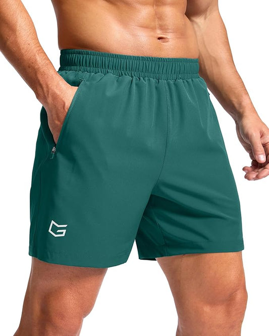 G Gradual Men's Athletic Running Shorts with Zipper Pockets Quick Dry 7"/ 5"/ 9" Workout Gym Shorts for Basketball Hiking