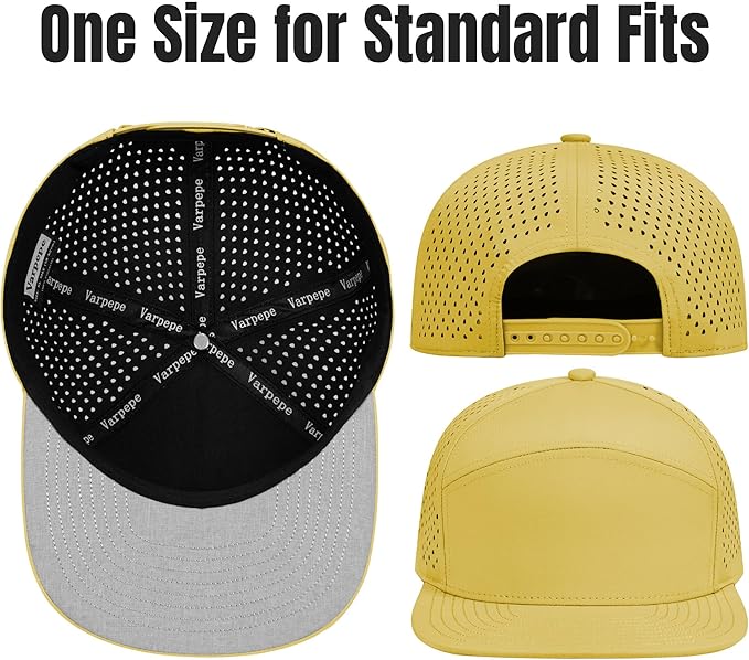Performance Snapback Hats for Men Women,Flat Bill Cap,Golf,Running,Workout