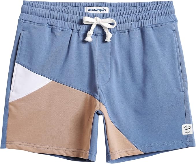 maamgic Mens Athletic Gym Shorts 5.5" Elastic Waist Casual Pajama Pocket Jogger Men Workout Short Pants